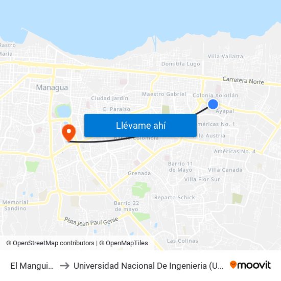 El Manguito to Universidad Nacional De Ingenieria (Uni) map