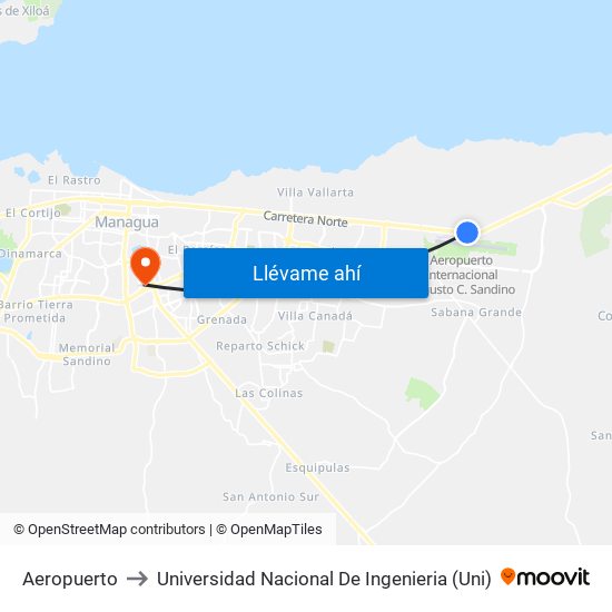 Aeropuerto to Universidad Nacional De Ingenieria (Uni) map