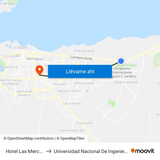 Hotel Las Mercedes to Universidad Nacional De Ingenieria (Uni) map