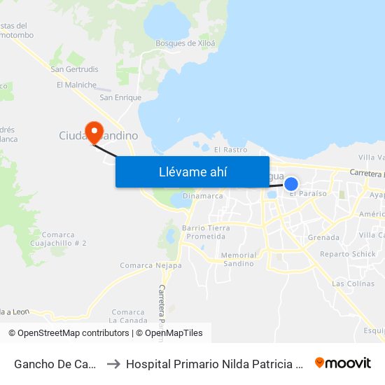 Gancho De Camino to Hospital Primario Nilda Patricia Velasco map