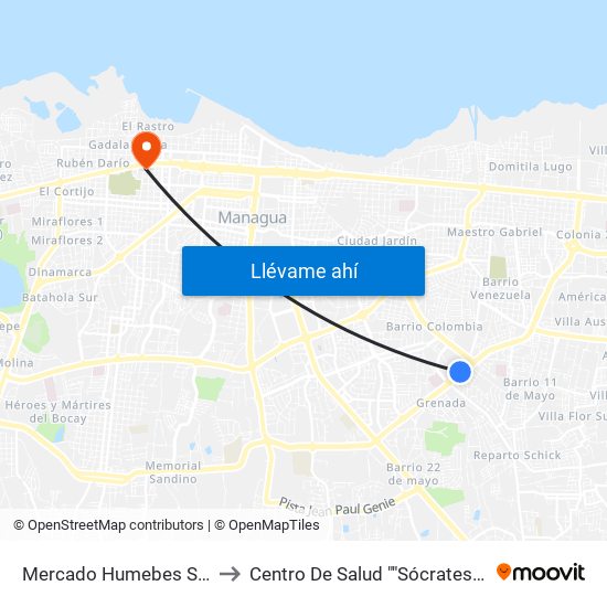 Mercado Humebes Sureste to Centro De Salud ""Sócrates Flores"" map