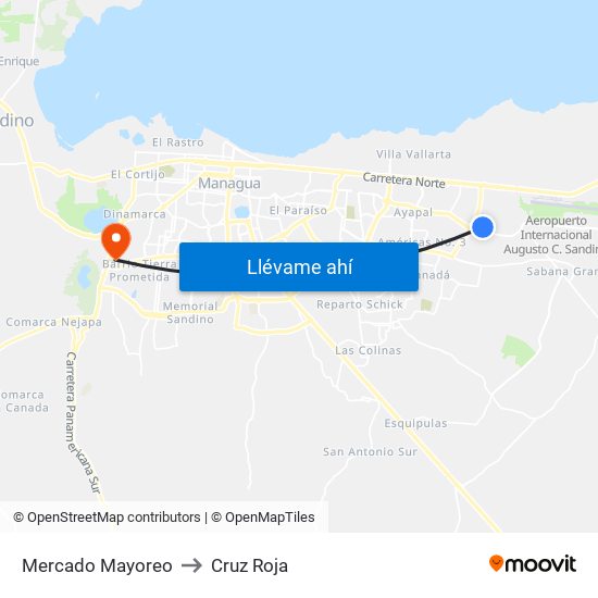 Mercado Mayoreo to Cruz Roja map