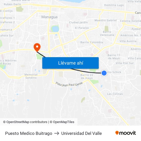 Puesto Medico Buitrago to Universidad Del Valle map