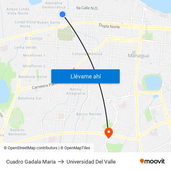 Cuadro Gadala María to Universidad Del Valle map