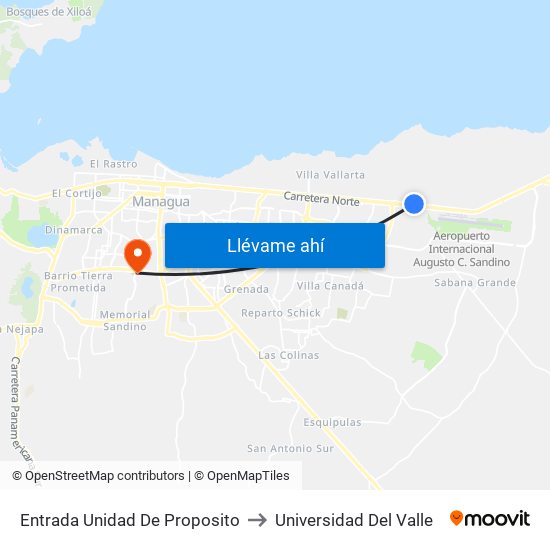 Entrada Unidad De Proposito to Universidad Del Valle map