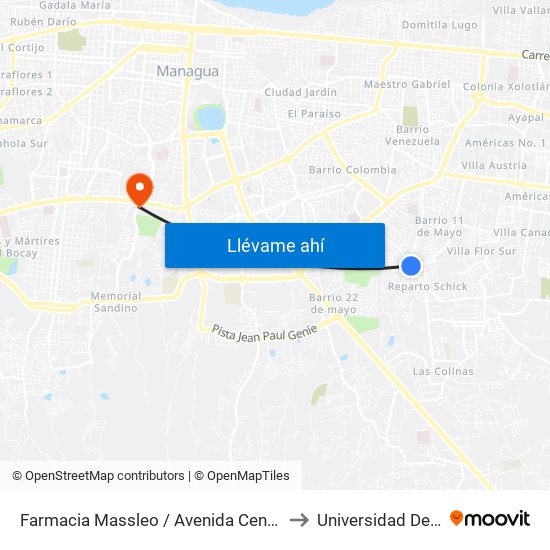 Farmacia Massleo / Avenida Centeno Lopez to Universidad Del Valle map