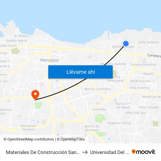 Materiales De Construcción Santa Clara to Universidad Del Valle map