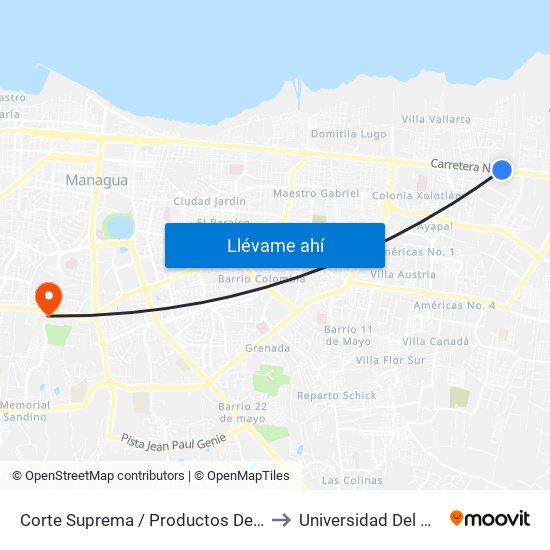 Corte Suprema / Productos Del Aire to Universidad Del Valle map