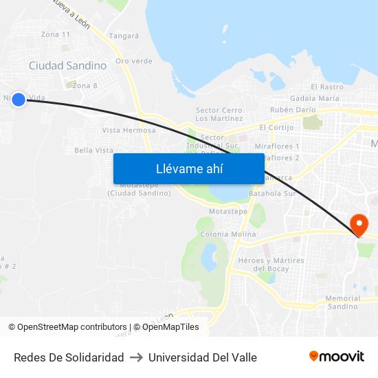 Redes De Solidaridad to Universidad Del Valle map