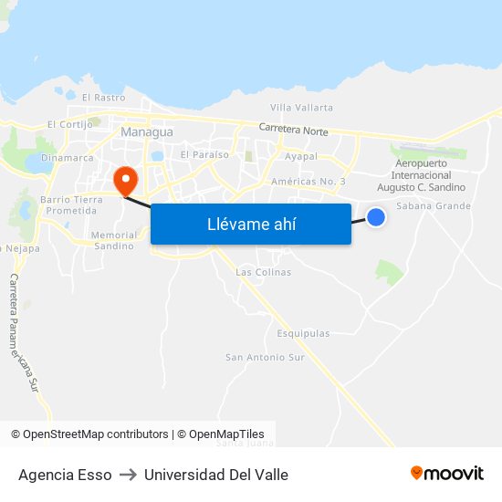 Agencia Esso to Universidad Del Valle map