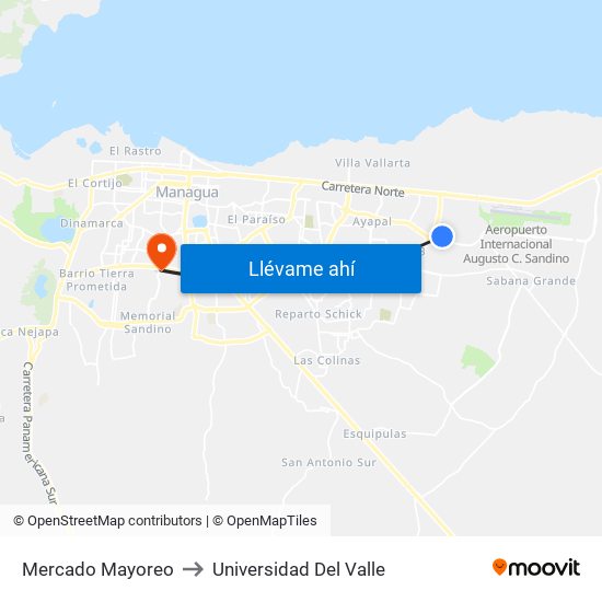 Mercado Mayoreo to Universidad Del Valle map