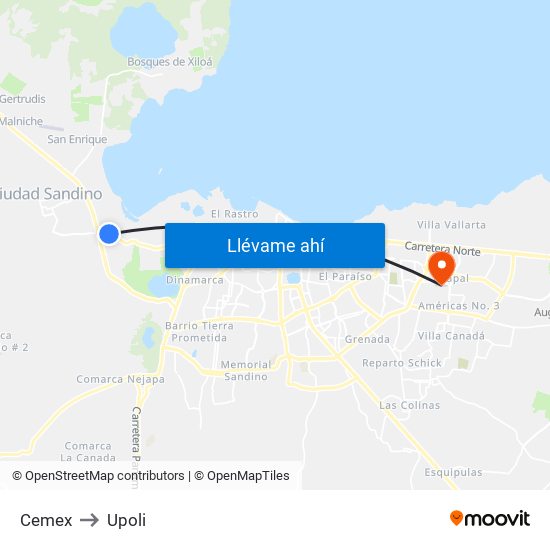 Cemex to Upoli map