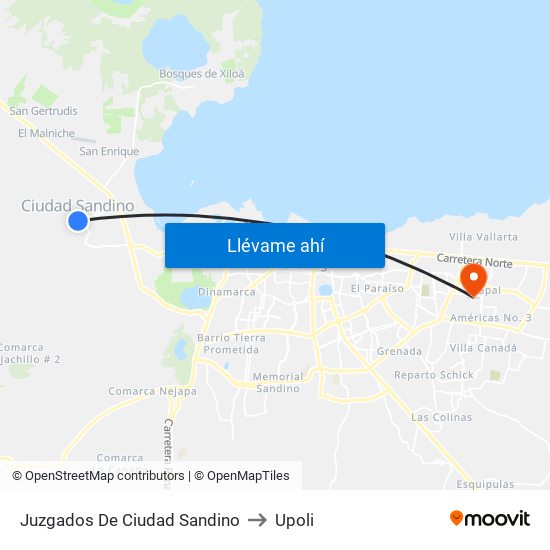 Juzgados De Ciudad Sandino to Upoli map