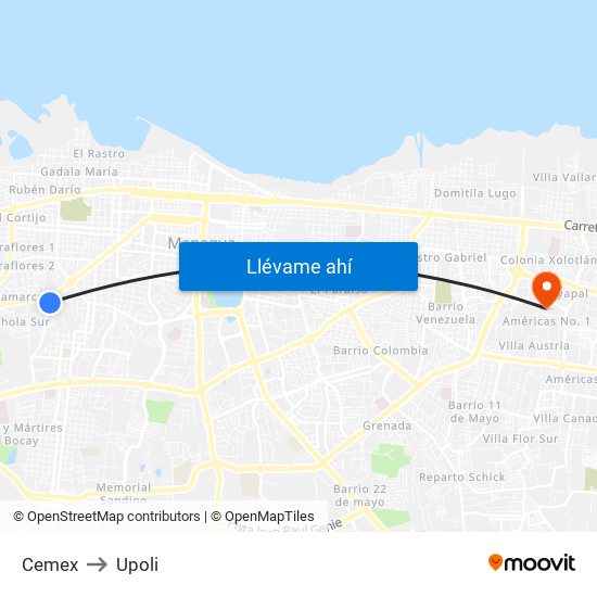 Cemex to Upoli map
