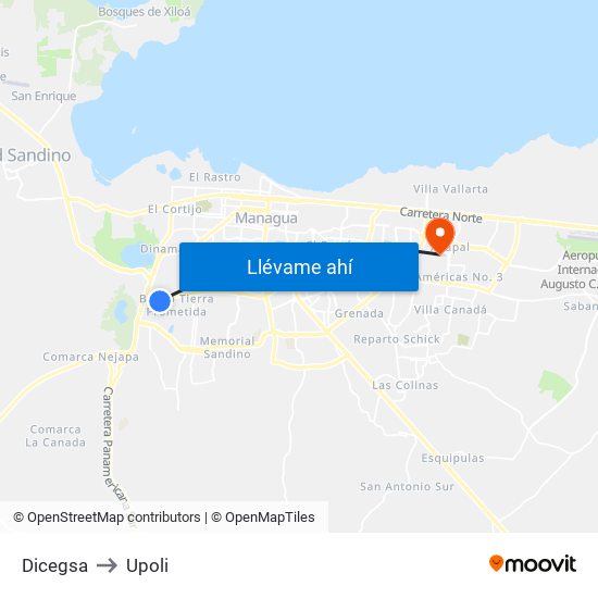 Dicegsa to Upoli map