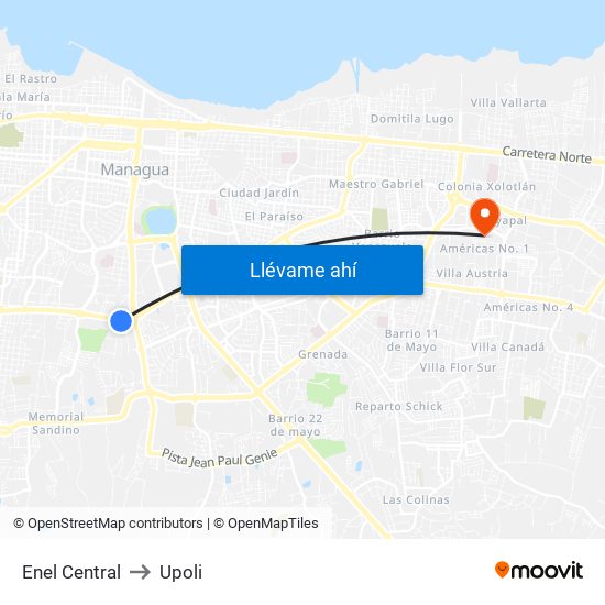Enel Central to Upoli map