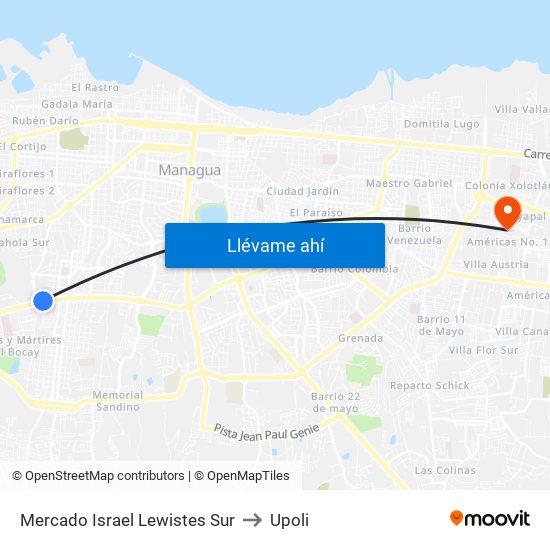 Mercado Israel Lewistes Sur to Upoli map
