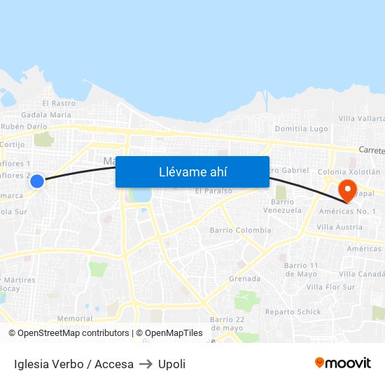 Iglesia Verbo / Accesa to Upoli map