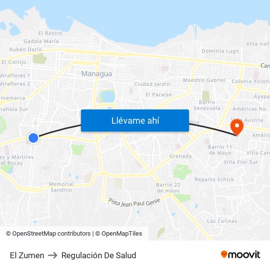 El Zumen to Regulación De Salud map