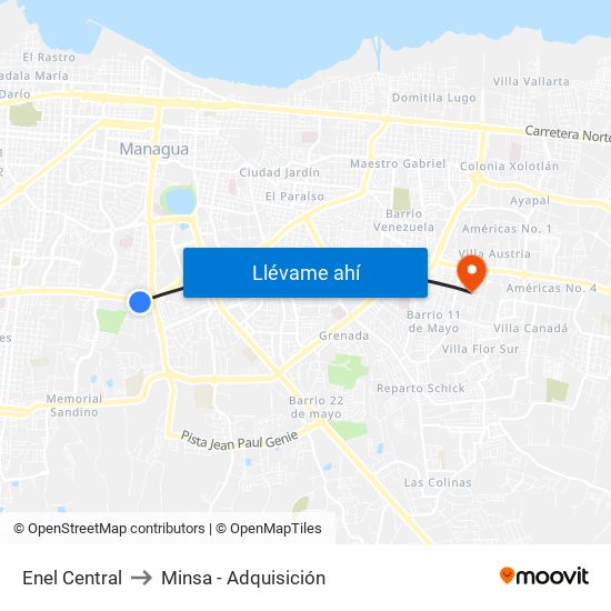 Enel Central to Minsa - Adquisición map