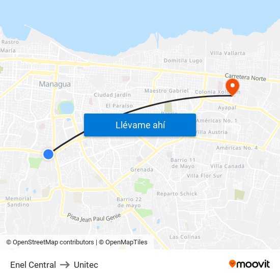 Enel Central to Unitec map