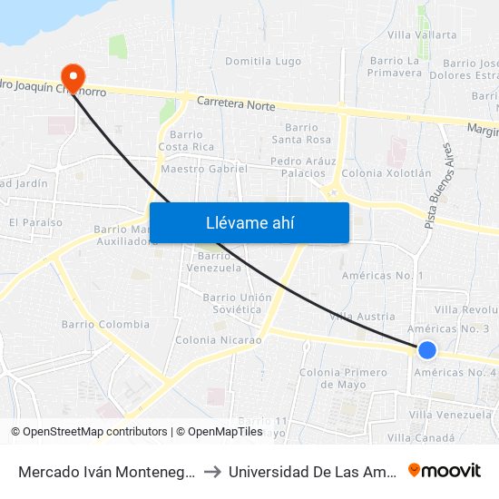 Mercado Iván Montenegro Sur to Universidad De Las Américas map