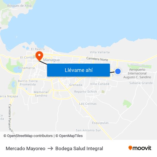 Mercado Mayoreo to Bodega Salud Integral map