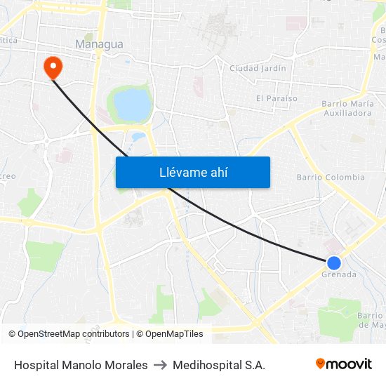 Hospital Manolo Morales to Medihospital S.A. map