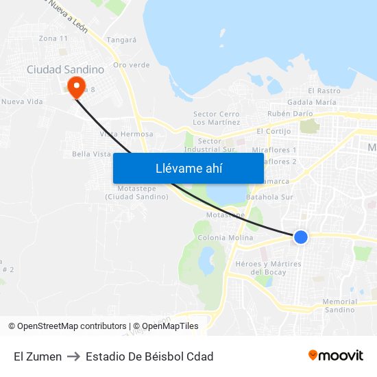 El Zumen to Estadio De Béisbol Cdad map