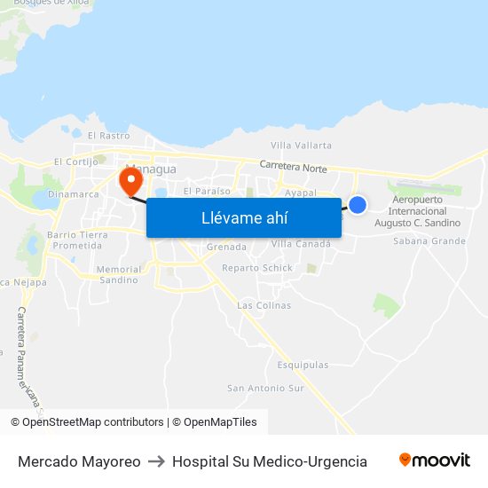 Mercado Mayoreo to Hospital Su Medico-Urgencia map