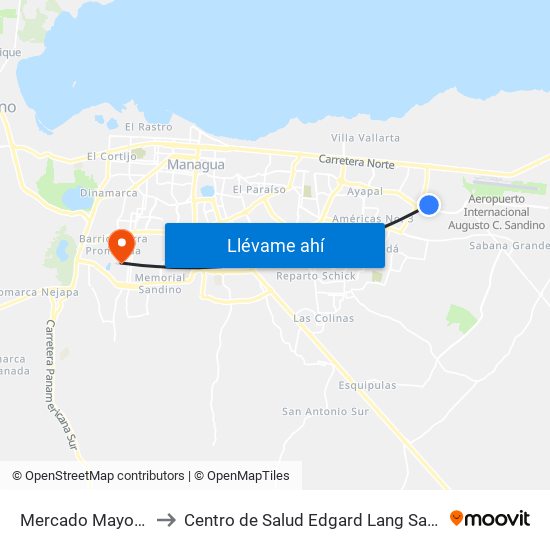 Mercado Mayoreo to Centro de Salud Edgard Lang Sacaza map