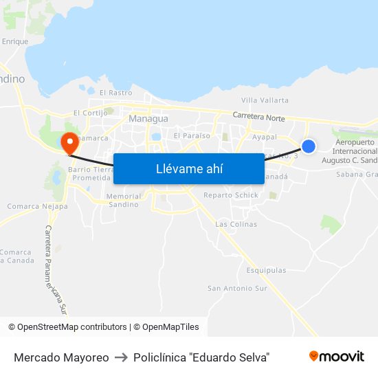 Mercado Mayoreo to Policlínica "Eduardo Selva" map