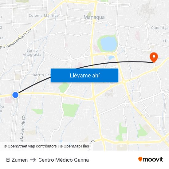 El Zumen to Centro Médico Ganna map