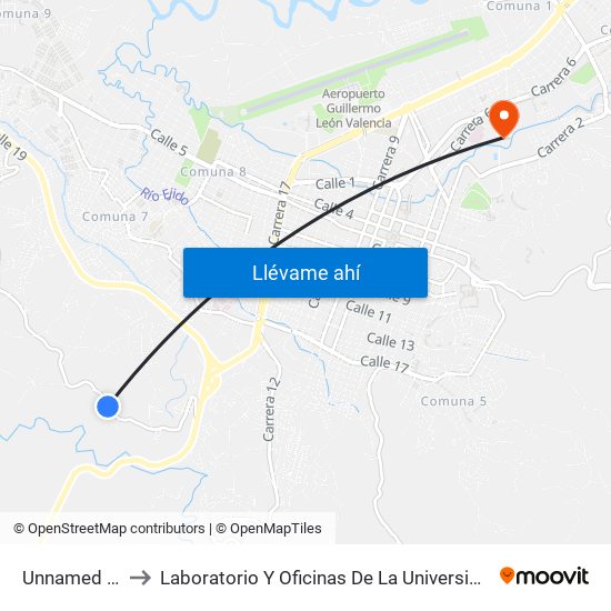 Unnamed Road to Laboratorio Y Oficinas De La Universidad Del Cauca map