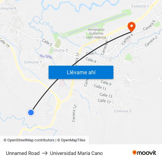 Unnamed Road to Universidad María Cano map