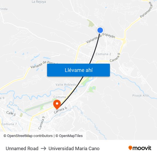 Unnamed Road to Universidad María Cano map