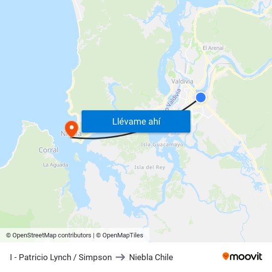 I - Patricio Lynch / Simpson to Niebla Chile map