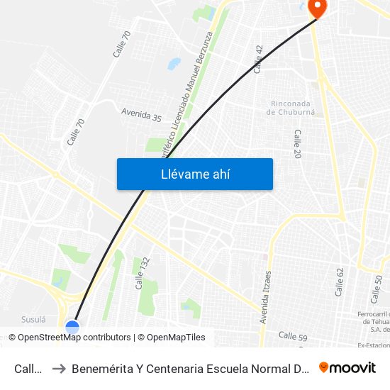 Calle 31, 501 to Benemérita Y Centenaria Escuela Normal De Educación Primaria ""Rodolfomenéndez De La Peña"" map