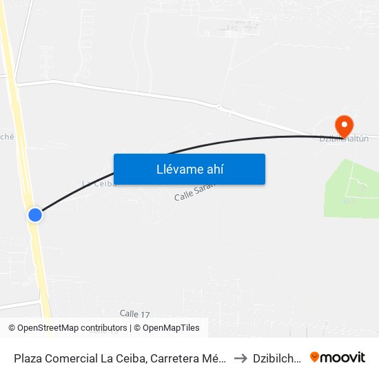 Plaza Comercial La Ceiba, Carretera Mérida-Progreso to Dzibilchaltún map