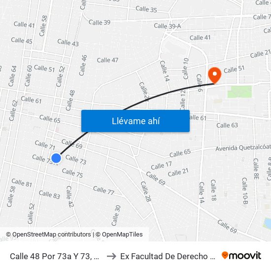 Calle 48 Por 73a Y 73, Centro to Ex Facultad De Derecho (Uady) map
