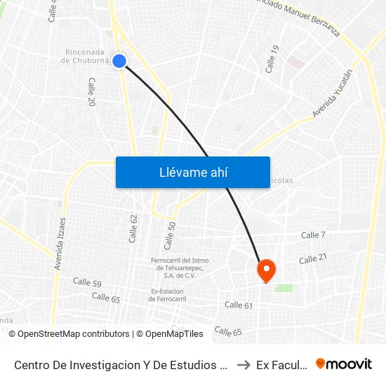 Centro De Investigacion Y De Estudios Avanzados Del Ipn - Unidad Mérida, Calle 60 Por 27 Y 13, Fraccionamiento Cordemex to Ex Facultad De Derecho (Uady) map