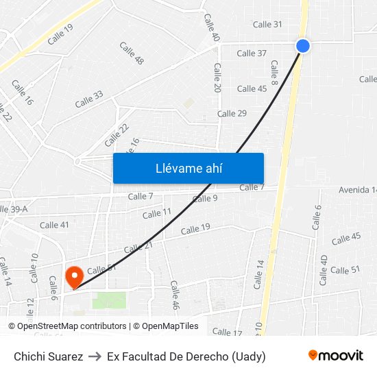 Chichi Suarez to Ex Facultad De Derecho (Uady) map