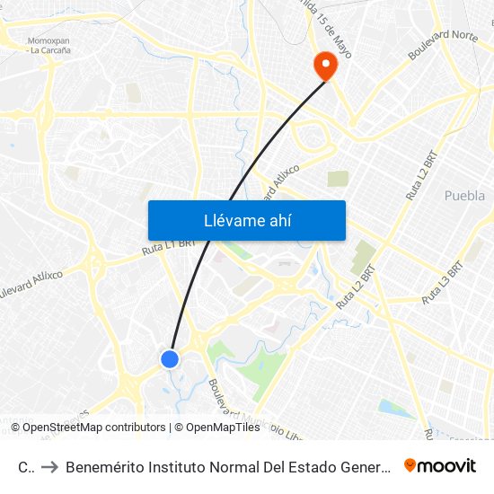 Crit to Benemérito Instituto Normal Del Estado General Juan Crisóstomo Bonilla map