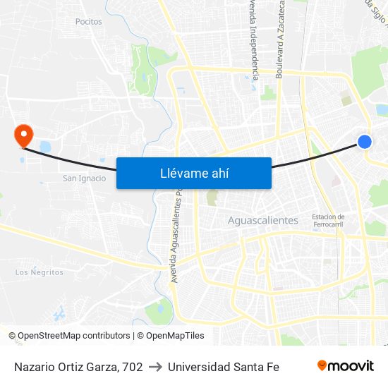 Nazario Ortiz Garza, 702 to Universidad Santa Fe map