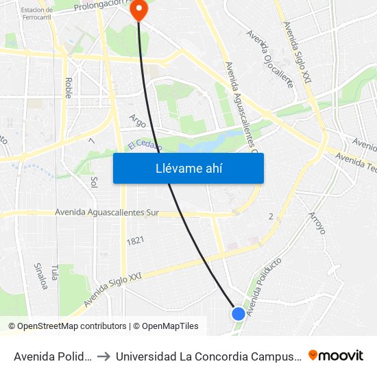 Avenida Poliducto, 609 to Universidad La Concordia Campus Forum Internacional map