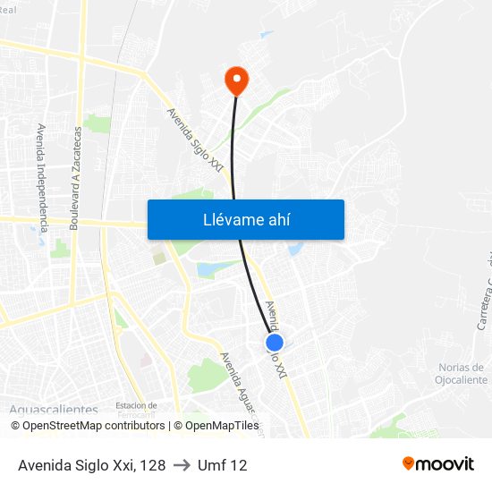 Avenida Siglo Xxi, 128 to Umf 12 map