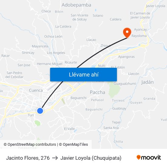 Jacinto Flores, 276 to Javier Loyola (Chuquipata) map