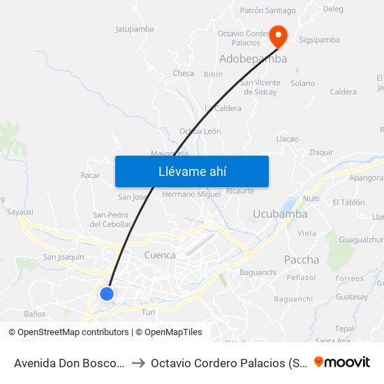 Avenida Don Bosco, 3-132 to Octavio Cordero Palacios (Sta. Rosa) map
