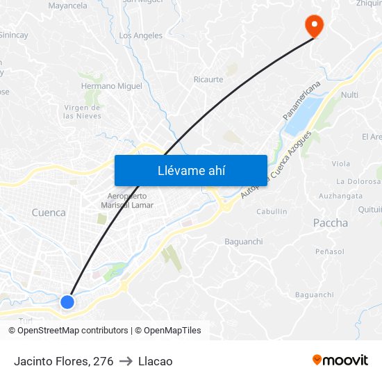 Jacinto Flores, 276 to Llacao map