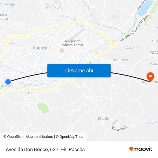 Avenida Don Bosco, 627 to Paccha map